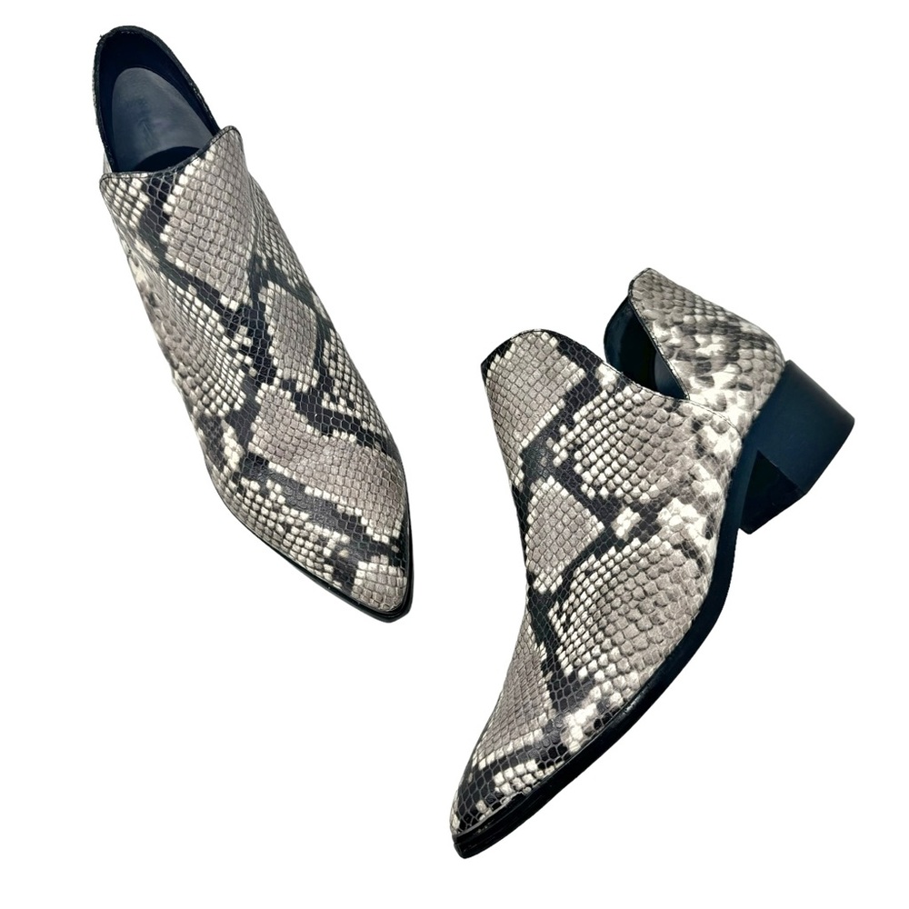 Marc Fisher Yilda 2 Leather Snakeskin Animal Print Booties Size 8.5